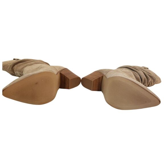 New Nine West Kadon Tan Suede Western Style Slouchy Boot 9.5M - Picture 7 of 9